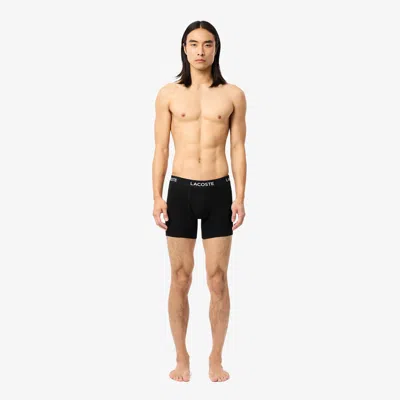 Lacoste Men's Branded Waist Boxer Briefs 5-pack - Xs In Black