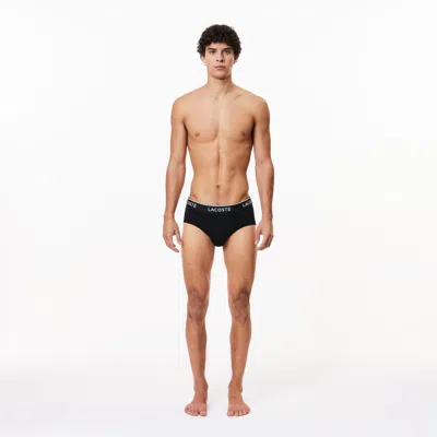 Lacoste Men's Briefs 3-pack In Black