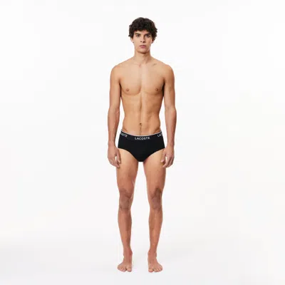 Lacoste Men's Briefs 3-pack In Black