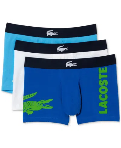 Lacoste Men's Casual Stretch Boxer Brief Set, 3 Pack In Bonnie