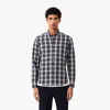 Lacoste Men's Slim Fit Stretch Plaid Shirt - 16½ - 42 In Blue