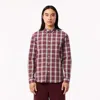 Lacoste Men's Slim Fit Stretch Plaid Shirt - 17¾ - 45 In Red