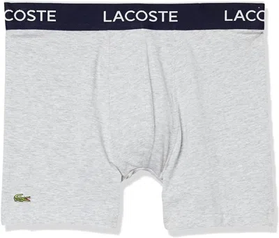 Lacoste Men's Classic Cotton Stretch Boxer Briefs - 3-pack In Grey In Gray