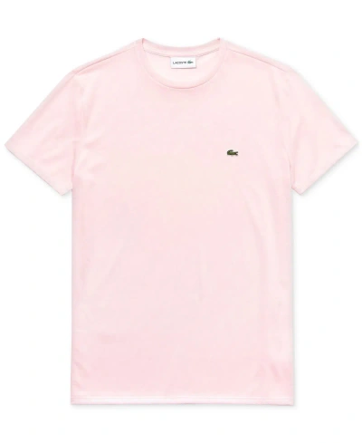 Lacoste Men's Classic Crew Neck Soft Pima Cotton T-shirt In Light Pink