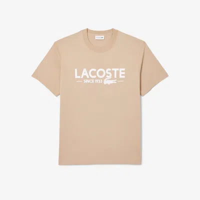 Lacoste Men's Printed Cotton T-shirt - 4xl - 9 In Beige