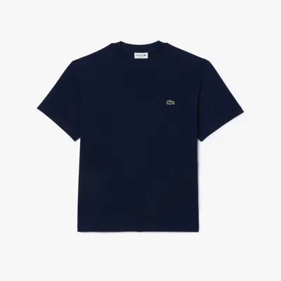 Lacoste Mens Classic Logo-embroidered Cotton-jersey T-shirt Navy In Navy Blue