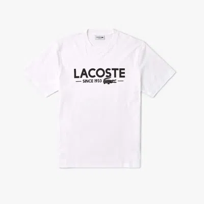 Lacoste Men's Printed Cotton T-shirt - M - 4 In White