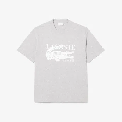 Lacoste Men's Classic Fit Cotton Print T-shirt - 3xl - 8 In Gray