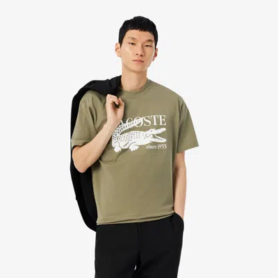 Lacoste Men's Classic Fit Cotton Print T-shirt - Xl - 6 In Green