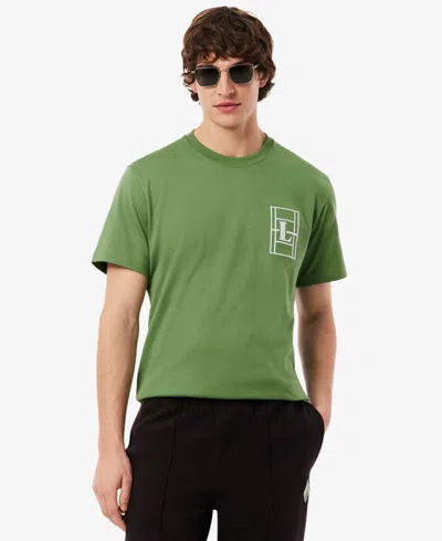 Lacoste Embroidered Heavy Jersey T-shirt In Green