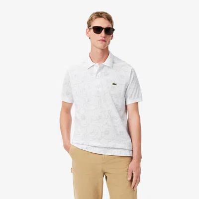 Lacoste Men's Classic Fit Flower Print L.12.12 Polo - Xl - 6 In White