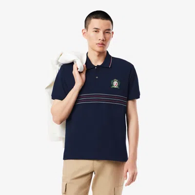 Lacoste Men's Classic Fit L.12.12 Embroidered Shield Polo - S - 3 In Black