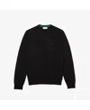 Lacoste Mens Crew Neck Fleece Sweatshirt In Black