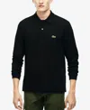 Lacoste Navy Blue Longsleeve Polo Shirt In Black
