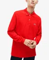 Lacoste Men's L.12.12 Long Sleeve Cotton Polo - Xs - 2 In Red