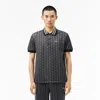Lacoste Jacquard Monogram Polo Shirt In Black