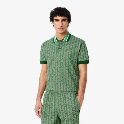 Lacoste Men's Classic Fit Monogram Polo - Xl - 6 In Green