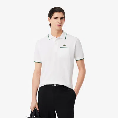 Lacoste Men's Classic Fit Pocket Accent L.12.12 Polo - Xl - 6 In White