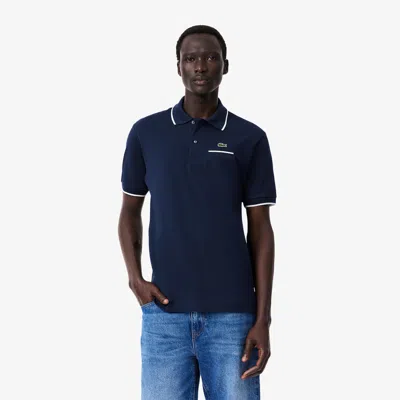 Lacoste Men's Classic Fit Pocket Accent L.12.12 Polo - S - 3 In Blue