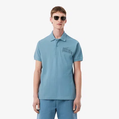 Lacoste Classic Printed Polo Shirt In Blue