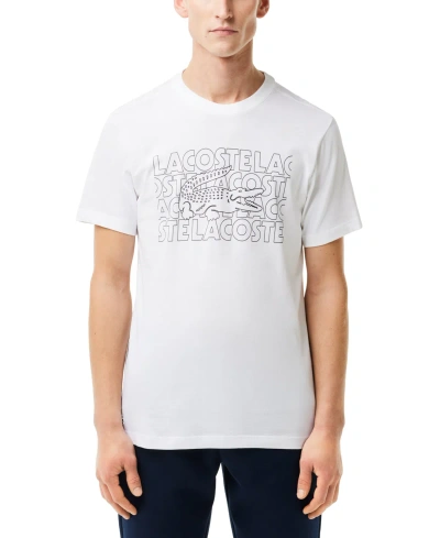 Lacoste Men's Classic Fit Short Sleeve Performance Graphic T-shirt In White