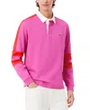 Lacoste Men's Colorblock Rugby Polo - Xl - 6 In Pink