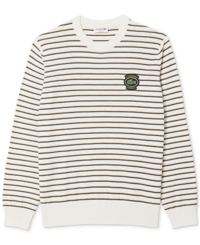 Lacoste Men's Classic-fit Striped Crewneck Sweater In Ity Laponie,marine-spleen
