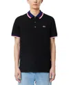 Lacoste Men's Classic Fit Striped Trim Short Sleeve Polo Shirt In Black