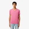 Lacoste Men's Lightweight Pima Cotton V-neck T-shirt - Xs - 2 In Pink