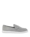 Lacoste Men's Cochet Slip On Suede Loafers In Grey/white