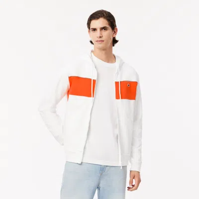 Lacoste Men's Zip-up Colorblock Hoodie - 3xl - 8 In White