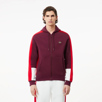 Lacoste Zipped Jogger Hoodie - S - 3 In Red