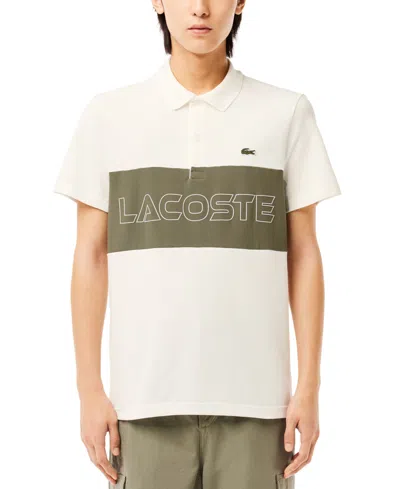 Lacoste Men's Regular Fit Stretch Mini Piqué Polo - Xxl - 7 In White