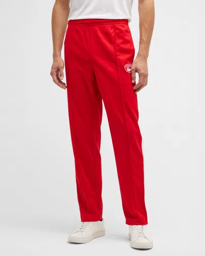 Lacoste Men's Contrast Side-band Track Pants In Medium Red