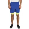 LACOSTE LACOSTE MEN'S COSMIC/LIME SPORT LAYERED SHORTS