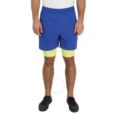 Lacoste Men's Cosmic/lime Sport Layered Shorts In Green