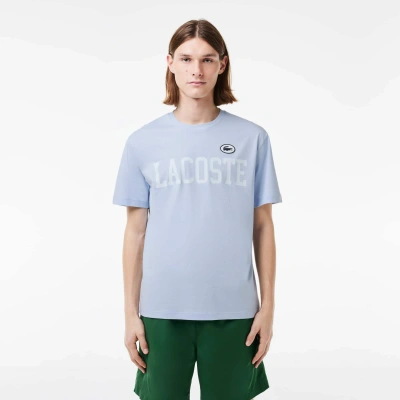 Lacoste Men's Contrast Badge Cotton T-shirt - Xl - 6 In Blue