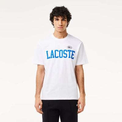 Lacoste Men's Contrast Badge Cotton T-shirt - Xl - 6 In White