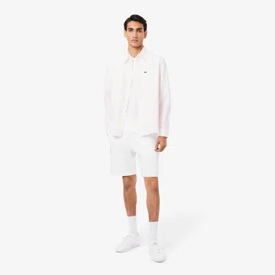 Lacoste Men's Cotton Fleece Cargo Shorts - L - 5 In White