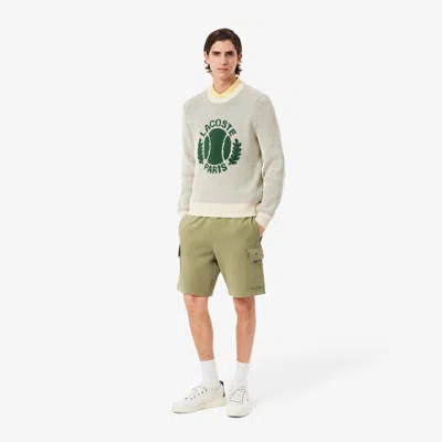 Lacoste Men's Cotton Fleece Cargo Shorts - M - 4 In Gray