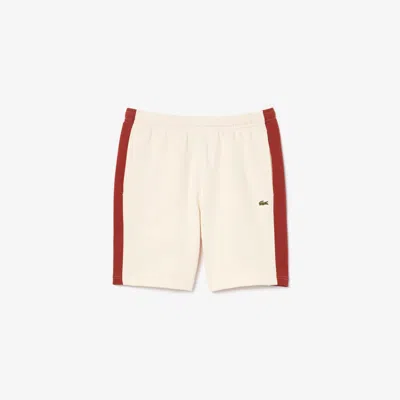 Lacoste Men's Cotton Fleece Colorblock Shorts - L - 5 In White