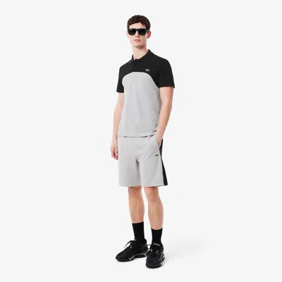 Lacoste Men's Cotton Fleece Colorblock Shorts - S - 3 In Grey