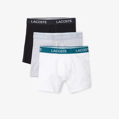 Lacoste Men's Cotton Jersey Boxer Briefs 3-pack In Black