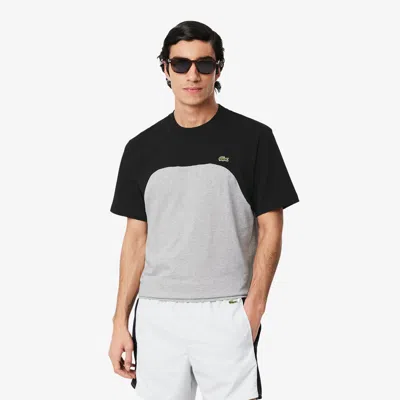 Lacoste Men's Cotton Jersey Colorblock T-shirt - Xl - 6 In Gray