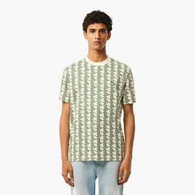 Lacoste Men's Short Sleeve Crewneck 3d Logo Print T-shirt In White