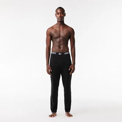 Lacoste Men's Cotton Jersey Pajama Pants - Xxl In Black
