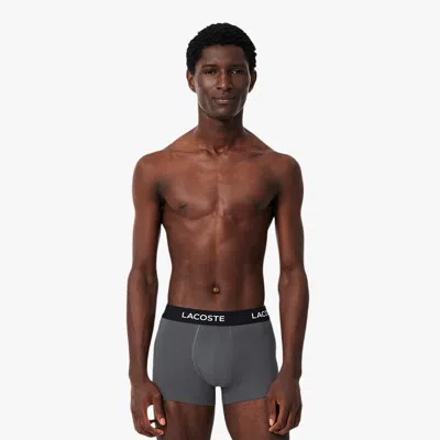 Lacoste Men's Cotton Jersey Trunks 5-pack In Grey