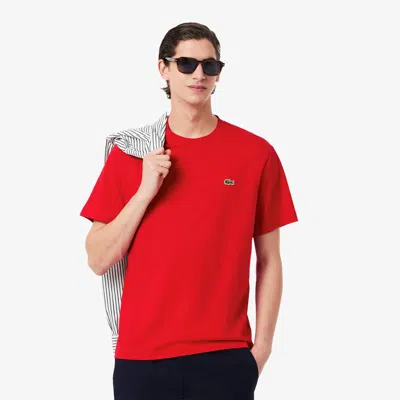 Lacoste Men's Cotton T-shirt - Xxl - 7 In Red