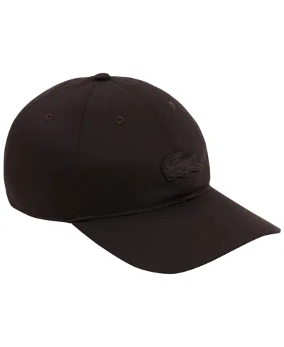 Lacoste Men's Cotton Twill Badge Cap In Black