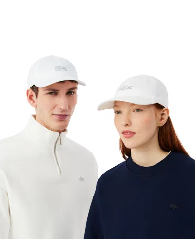 Lacoste Men's Cotton Twill Badge Cap In White
